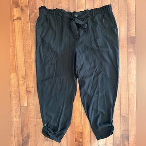 Knox Rose Women’s Black Joggers with Elastic Drawstring Waistband Size XXL